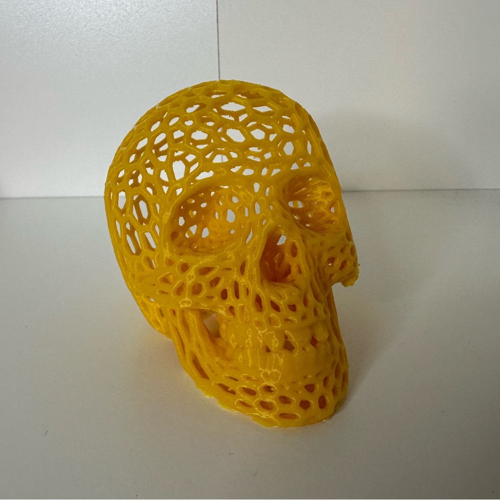 Yellow Voroni Skull Decor